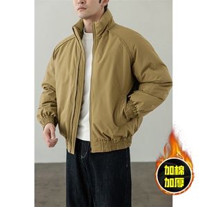 现货美式高街休闲棉衣夹克三防立领纯色户外工装加厚棉服外套图片