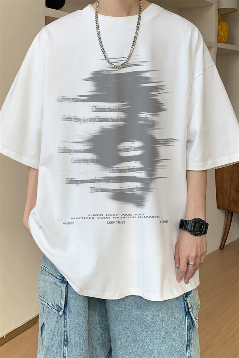 图案已注册夏季新款ins潮青年短袖T恤男潮宽松半袖体恤D131/P25,男装T恤,电商B209