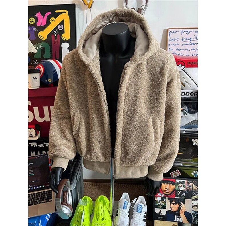 1506-1/MJ90181/P92冬季羊羔毛拼接棉服潮流韩系立领棉袄加厚男女,男装棉衣,星座1506-1