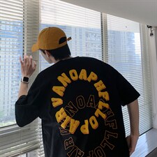 美式高街数字短袖字母潮T恤夏季时尚潮牌圆领时尚男T997-P30图片