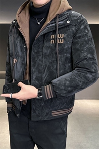 假两件连帽羽绒服男款冬季2025新款修身外套C317-Y5515-P215图片