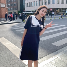【香】韩系气质百搭直筒短袖连衣裙2025春季商场专柜七号铺女装，女装连衣裙，帛香坊