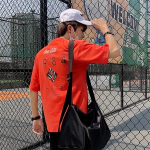 2021春夏新款港风潮流韩版宽松情侣印花男装T恤T83-P30图片