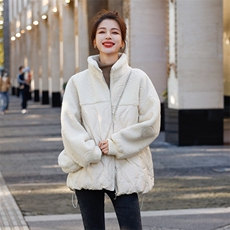 羽绒服女2025冬季新款女装韩版时尚颗粒绒拼接保暖白鸭绒外套，女装羽绒服，天丽
