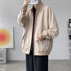 8XL-M美式复古棒球服外套男特大码潮牌双拉链立领夹克衫JK005P85，男装夹克，电商B312
