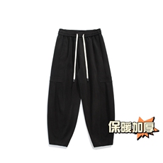 冬季新款加厚抗起球呢料哈伦裤宽松大码休闲小脚萝卜裤男873-P65，男装休闲裤，电商C305A