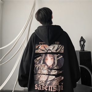 XZ809A/KK1/P75/控88/加绒P85/控98    美式印花开衫连帽卫衣外套图片