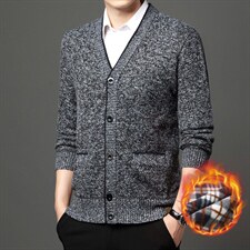 外贸秋冬男士针织开衫青中年加绒加厚长袖毛衣休闲外套KF8801P42,男装针织衫/毛衣,星座306A