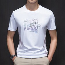夏季2023新款短袖体恤中年爸爸男装百搭商务休闲圆领上衣t恤，男装T恤，电商B212（原钱塘6029）
