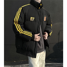 冬装新品港风织带棉服刺绣logo棉衣休闲加厚外套男G1105P118，男装棉衣，电商A339