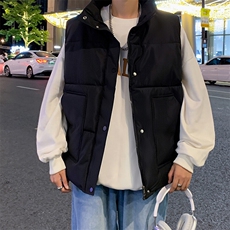 中高领冬季男士棉马甲纯色加厚棉背心潮流外套男A266-WMJ621-P45，男装背心/马甲，电商A266