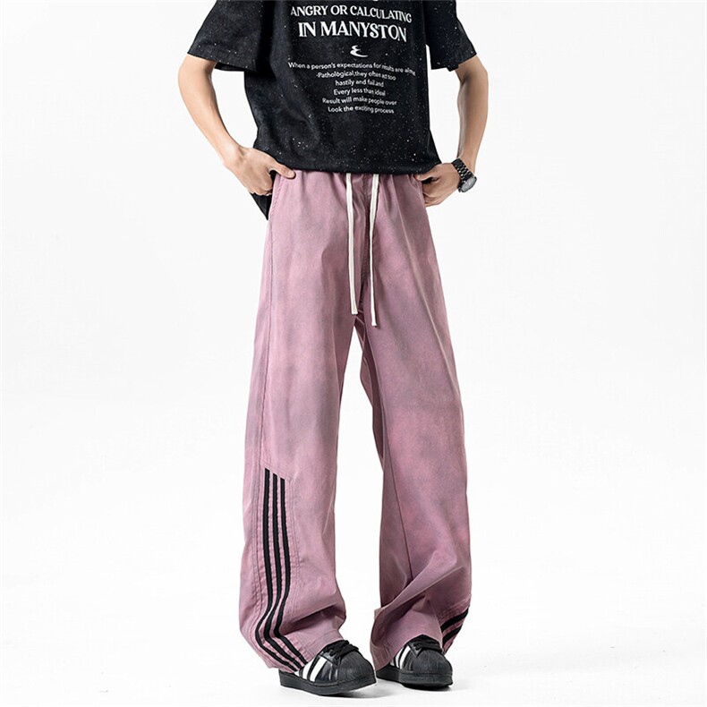 休闲裤男夏季新款港风宽松扎染工装阔腿裤CK8203-P48,男装休闲裤,星座214-3