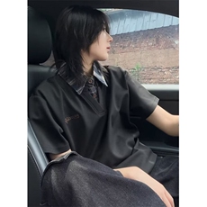 夏季美式休闲POLO衫短袖男女生青少年新款宽松翻领T恤T72，男装T恤，星座1116A（原606A-3）