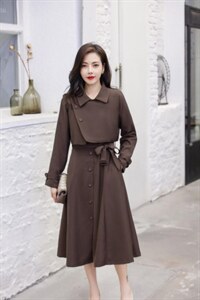【现货】新款收腰两件套风衣裙图片