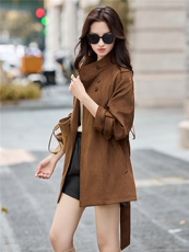 立领风衣外套女高级感春秋季2025新款小个子时尚洋气减龄显瘦上衣，女装风衣，浙宝029