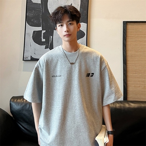 抖音得物二开 现货 220克夏装重磅美式高街宽松短袖t恤 MT188图片