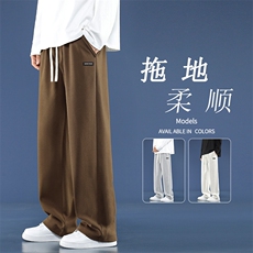 美式百搭直筒裤男垂感拖地休闲裤时尚潮流宽松卫裤WK83-1特批28，男装休闲裤，星座718-1