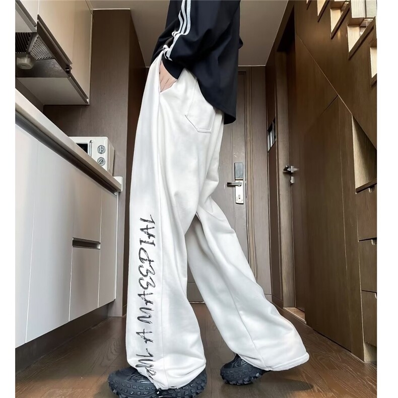 美式高街休闲裤子男款春季设计感小众复古做旧直筒卫裤K2001/P45,男装休闲裤,星座506