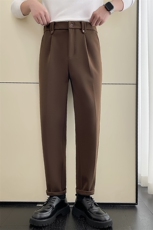 轻熟风~速哲同款重磅加绒毛呢休闲裤X38/P75，男装休闲裤，电商B331