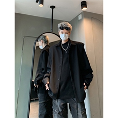 假两件长袖衬衫男秋季高级感痞帅衬衣XZ514-2-24229-P5588，男装衬衫，星座514-2(原B239)