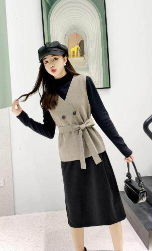 爆版马夹两件套系列款，女装马夹，米儿衣景