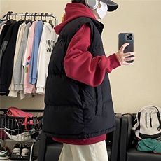 冬季羽绒马甲光板纯色休闲加厚保暖男女同款B7604-P100【特价】，男装棉衣，电商A007