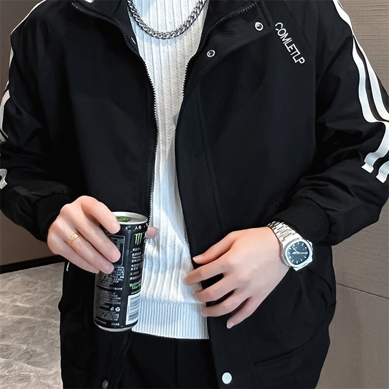 三条杠工装外套男新款潮流短款夹克衣服男士春秋款上衣,男装夹克,星座1013