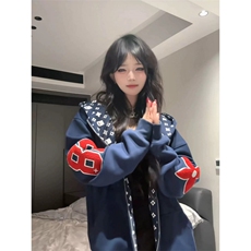 美式潮牌原版刺绣开衫卫衣ZW0141-P60加绒P65，男装卫衣，星座313A(原308A-2)