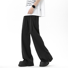 垂感开叉西装裤男夏季美式cleanfit高级感直筒微喇西裤XX0022-P42，男装西服套装，星座1008