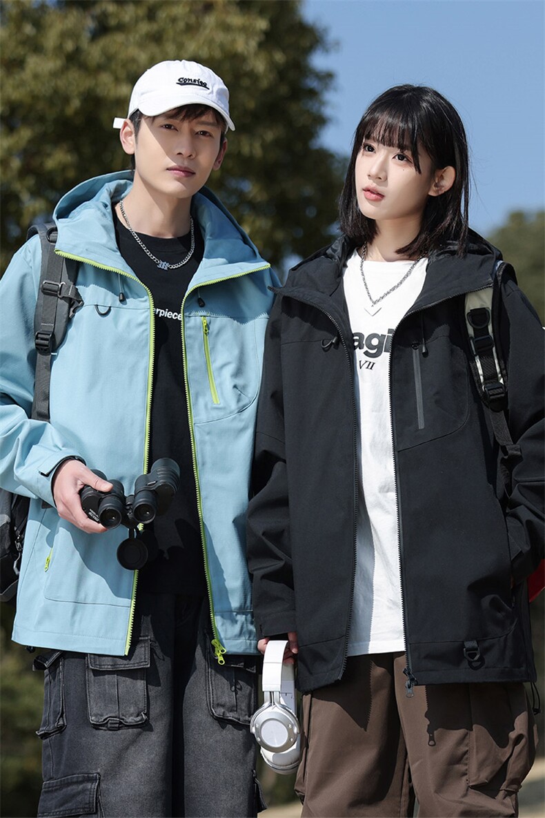新款男女高品质户外登山服青少年学生冲锋衣夹克外套JK6633-P48,男装夹克,电商B306