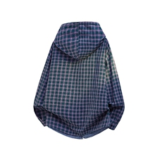 春秋男士韩系学院风设计长袖连帽格子款式衬衫外套上衣P60，男装衬衫，电商B319