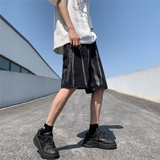 牛仔短裤男夏季薄款高街宽松大码五分裤潮牌直筒大裤衩8039P38，男装牛仔裤，星座410-2