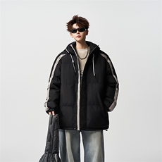 有长图冬季保暖羽绒棉衣服男潮港风宽松连帽棉袄外套MF00830/P100，男装棉衣，电商B316