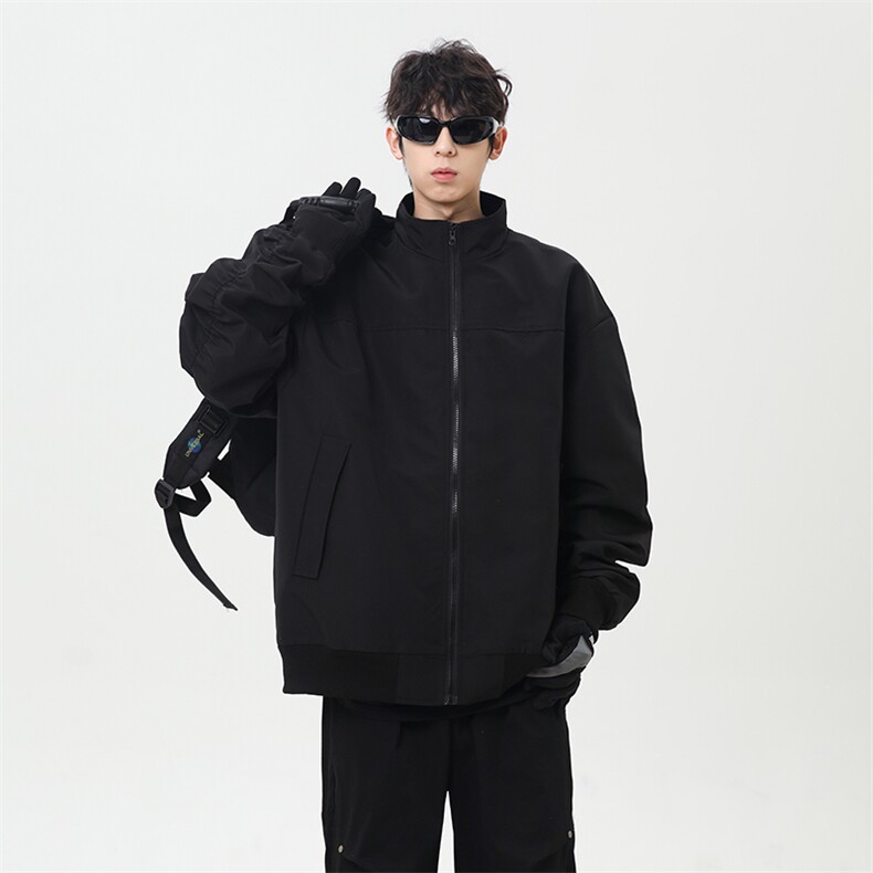 港风美式日系褶皱设计感立领夹克外套男潮XZ213-JK1234-P88控108,男装夹克,星座213