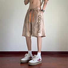 ！2025夏季新款男士发泡印花短裤麂皮绒五分裤DK339特P25，男装休闲裤，电商B220