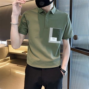2026夏季口袋设计高级感轻奢短袖T恤翻领Polo衫T0234-P48图片