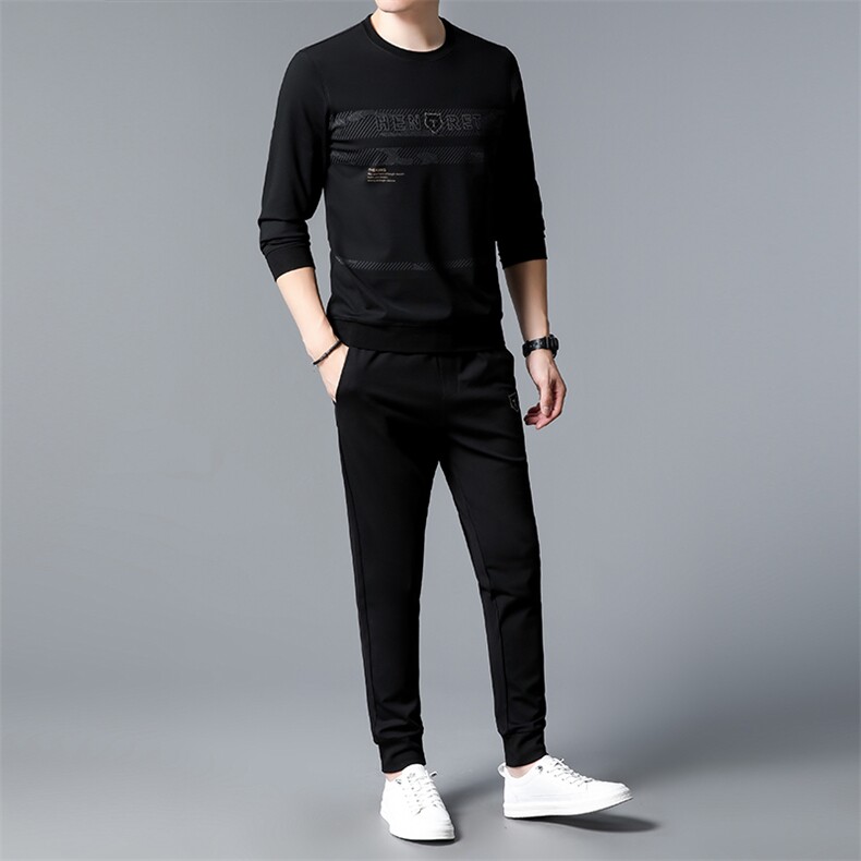 男士秋季休闲圆领精品简约帅气高尔夫运动套装YF3038-2/P145,男装休闲套装,星座1105-3