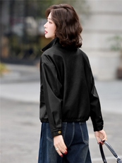 2026年春季新款现货潮流皮衣休闲外套气质时尚立领女装，女装皮衣，臻衣坊