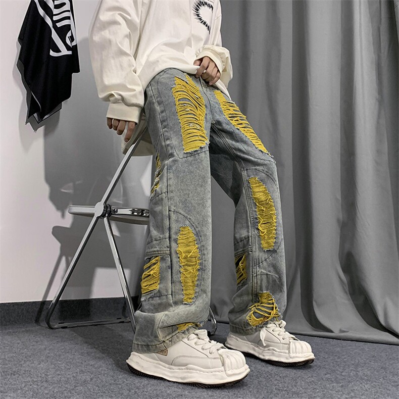 B221新景数据好2023秋装美式ins高街小众牛仔裤LK22039-P65控88,男装牛仔裤,电商B221