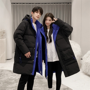 2026新款女学生情侣同款学院风羽绒服男中长款加厚过膝青年潮牌，男装羽绒服，钱塘6003（原4033）