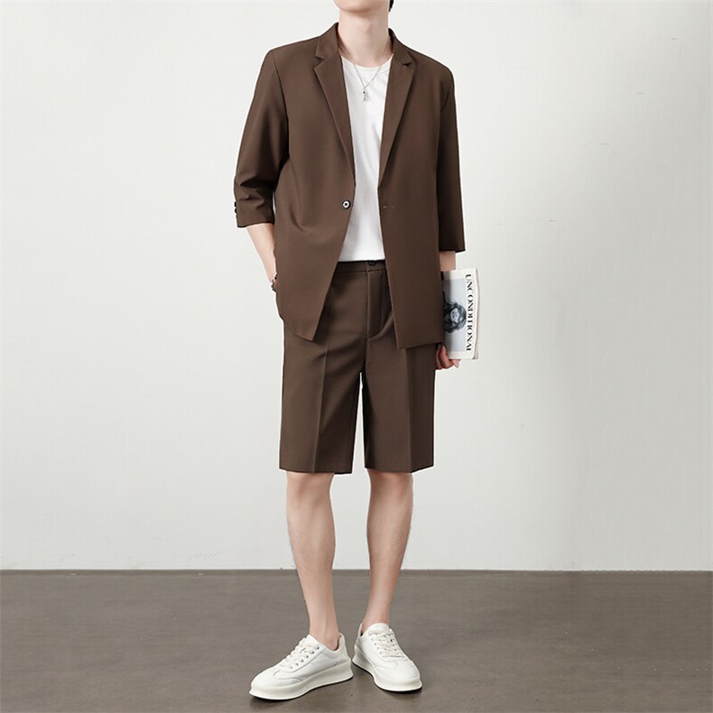 TW050-P95夏季时尚男士短袖西服短裤两件套装纯色礼服,男装西服,星座507A（原星座306B-2）