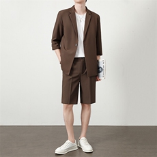 TW050-P95夏季时尚男士短袖西服短裤两件套装纯色礼服，男装西服，星座507A（原星座306B-2）