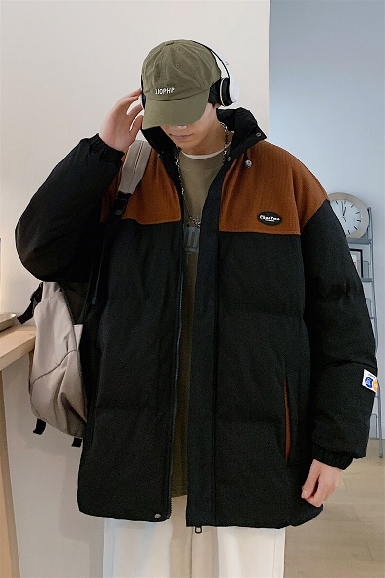 新款男百搭设计感情侣港风棉衣M063-P90控148,男装棉衣,星座717