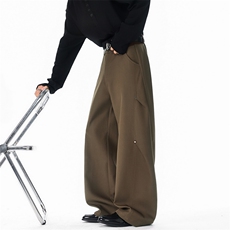 26新款高级感美式男女宽松西裤老钱风休闲裤子504-K267-特P42控88，男装西裤，星座504