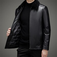 BAMJ-7736钱塘2020-2中年男士商务休闲简约冬季厚款夹克P600，男装皮衣，钱塘207-2