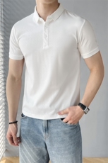 B353T8690P48M-3XL夏季2025新款男士冰丝凉感速干短袖T恤白，男装T恤，电商B353