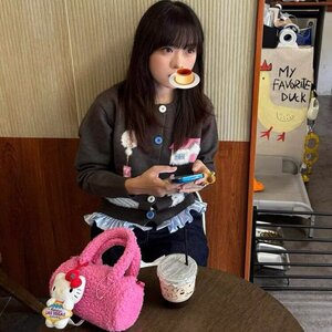 2025秋冬针织衫女装秋冬新款重工加绒刺绣减龄童话中的毛衣开衫图片