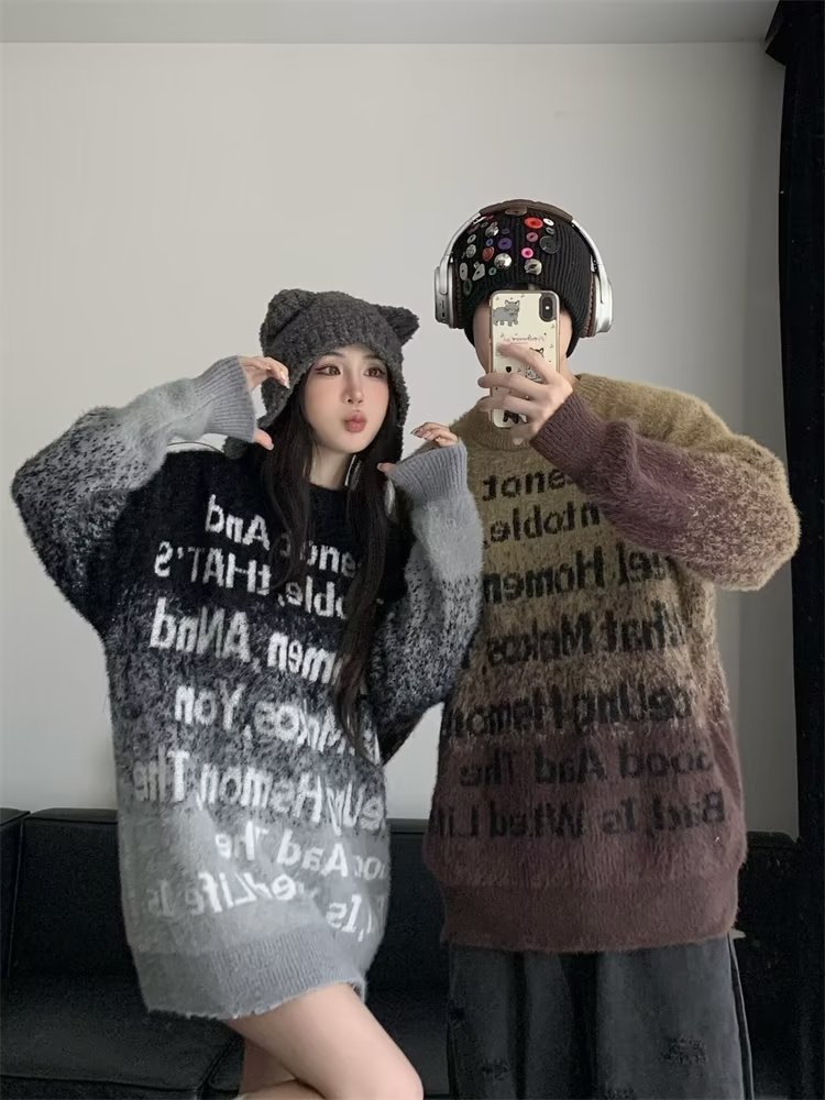 美式渐变仿貂绒毛衣男慵懒风休闲针织衫M8825P65,男装针织衫/毛衣,星座1116-2