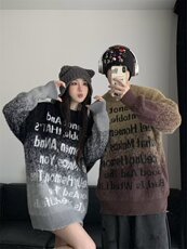 美式渐变仿貂绒毛衣男慵懒风休闲针织衫M8825P65，男装针织衫/毛衣，星座1116-2