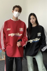 主推港风潮美式拼接织带印花情侣卫衣运动外套男女G1063P48，女装短外套，电商A339